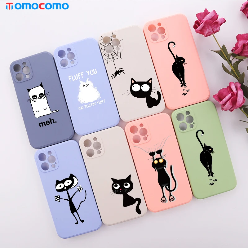 Cartoon Candy Cute Black Cat Phone Cover For iPhone 11 12 13Pro Max Mini XS XR X 7 8P Shockproof Liquid Silicon Phone Case Funda
Cartoon Candy Cute Black Cat Phone Cover For iPhone 11 12 13Pro Max Mini XS XR X 7 8P Shockproof Liquid Silicon Phone Case Funda