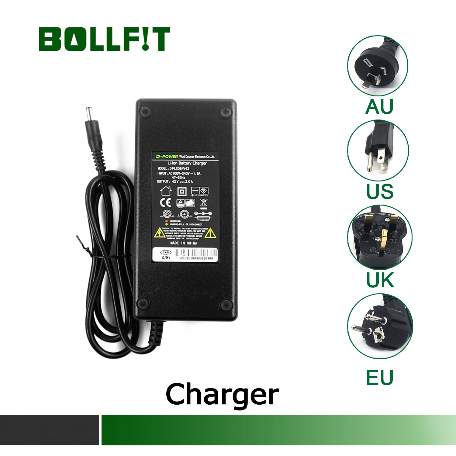 

36V 48V 3A DC Li-ion Battery Charger Output 42V 3A Charger Used for 36V 10S 10AH 12AH 15AH 20AH Ebike Lithium Battery Chargin