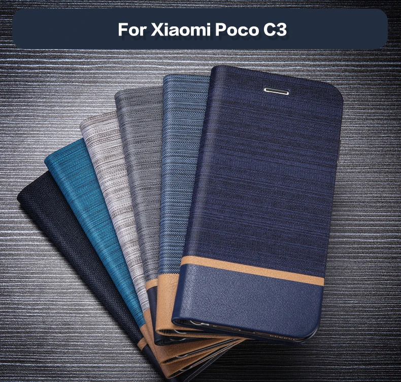 

Чехол-Кошелек из искусственной кожи для Xiaomi Poco C3, деловой чехол для телефона Xiaomi Poco C3, чехол-книжка из мягкого силикона, задняя крышка