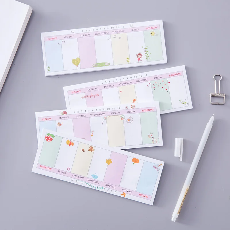 Kawaii Weekly Planner Memo Stickers For Laptop Cute Self Adhesive Blocks Organizer Memorandum Stationery School Office Supplies
Kawaii Weekly Planner Memo Stickers For Laptop Cute Self Adhesive Blocks Organizer Memorandum Stationery School Office Supplies