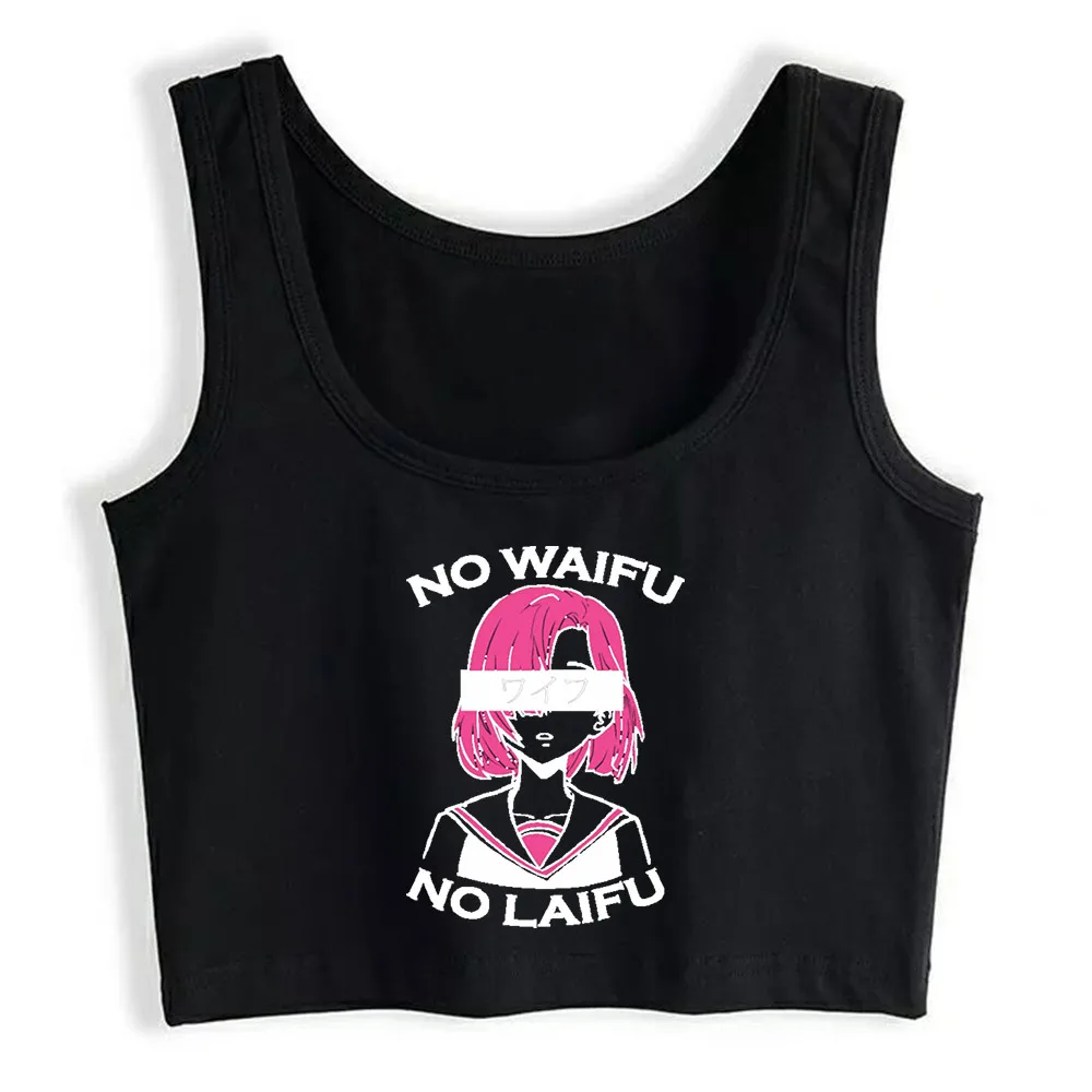 Crop Top Women No Waifu No Laifu Anime Girl Japanese Letters Harajuku Tank Top Women Print Women Clothes 
Crop Top Women No Waifu No Laifu Anime Girl Japanese Letters Harajuku Tank Top Women Print Women Clothes