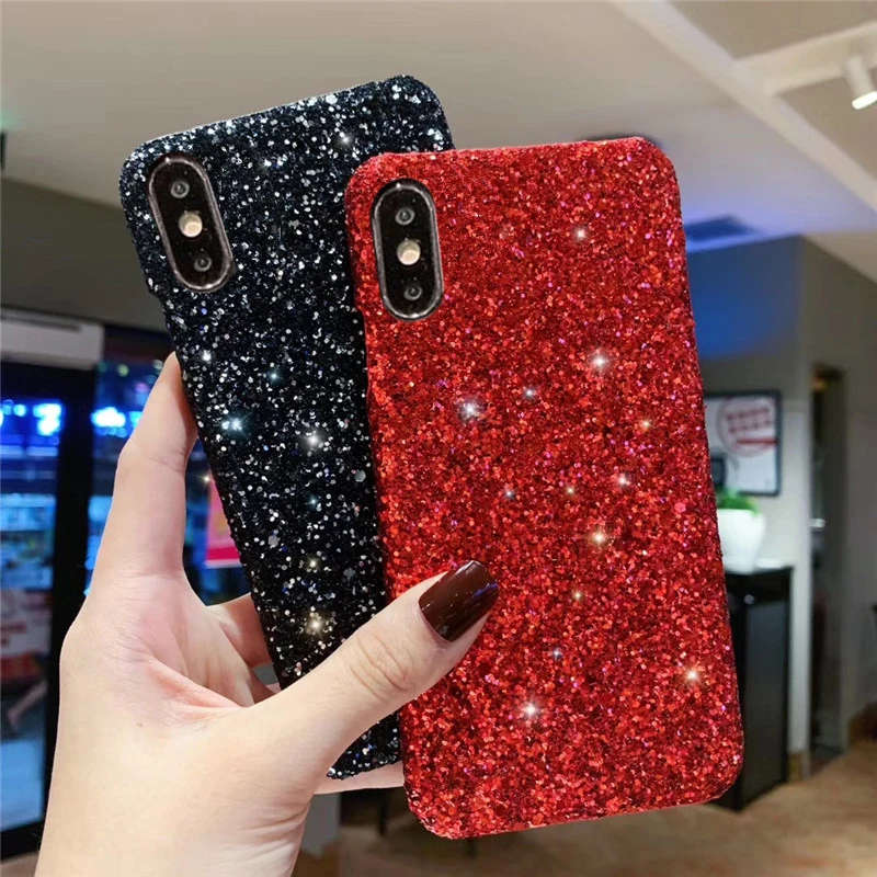 Жесткий чехол с блестками для Huawei P40 Lite телефона huawei p20 pro P30 Honor 9X Golbal view 10 20 p smart