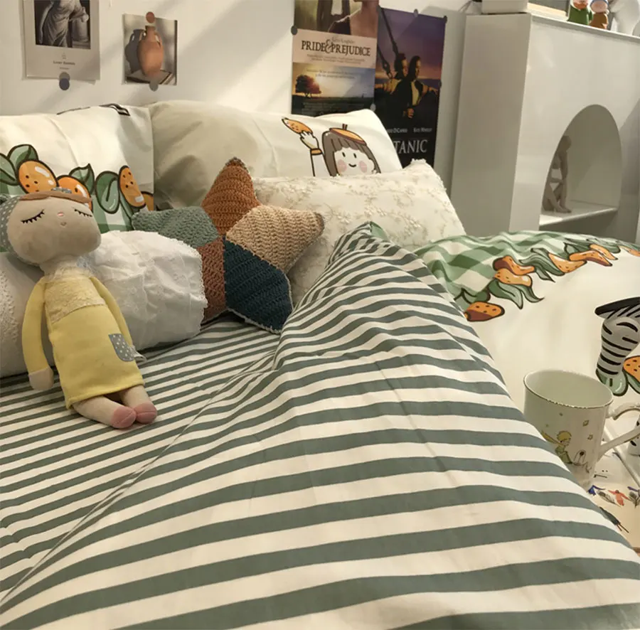 Cute cartoon girl rabbit bedding set teen,green stripes cotton twin full queen home textile bed sheet pillow case quilt cover
Cute cartoon girl rabbit bedding set teen,green stripes cotton twin full queen home textile bed sheet pillow case quilt cover