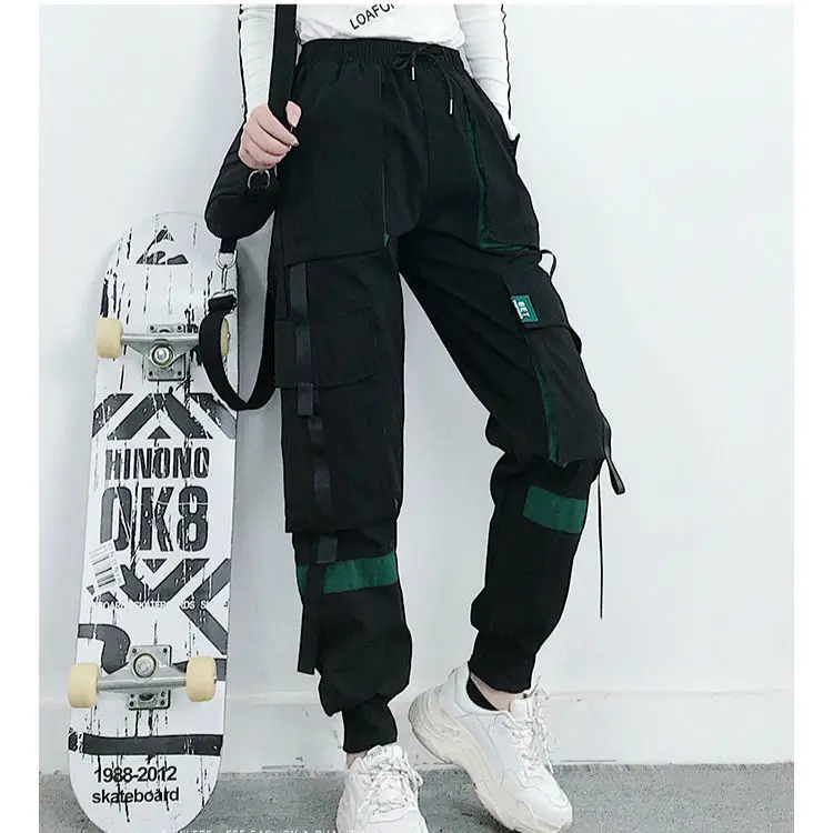 2020 Women Cargo Pants Black Ankle Length Elastic Waist Joggers Female Loose Harajuku Trousers Casual Haren Pants Spring Summer
2020 Women Cargo Pants Black Ankle Length Elastic Waist Joggers Female Loose Harajuku Trousers Casual Haren Pants Spring Summer