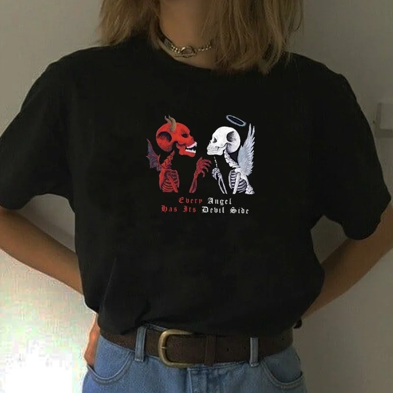 HAHAYULE-JBH Every Angel Has Its Devil Side Printed T Shirt Man Women Short Sleeve Cotton Fashion Street Style Tee Tops
HAHAYULE-JBH Every Angel Has Its Devil Side Printed T Shirt Man Women Short Sleeve Cotton Fashion Street Style Tee Tops