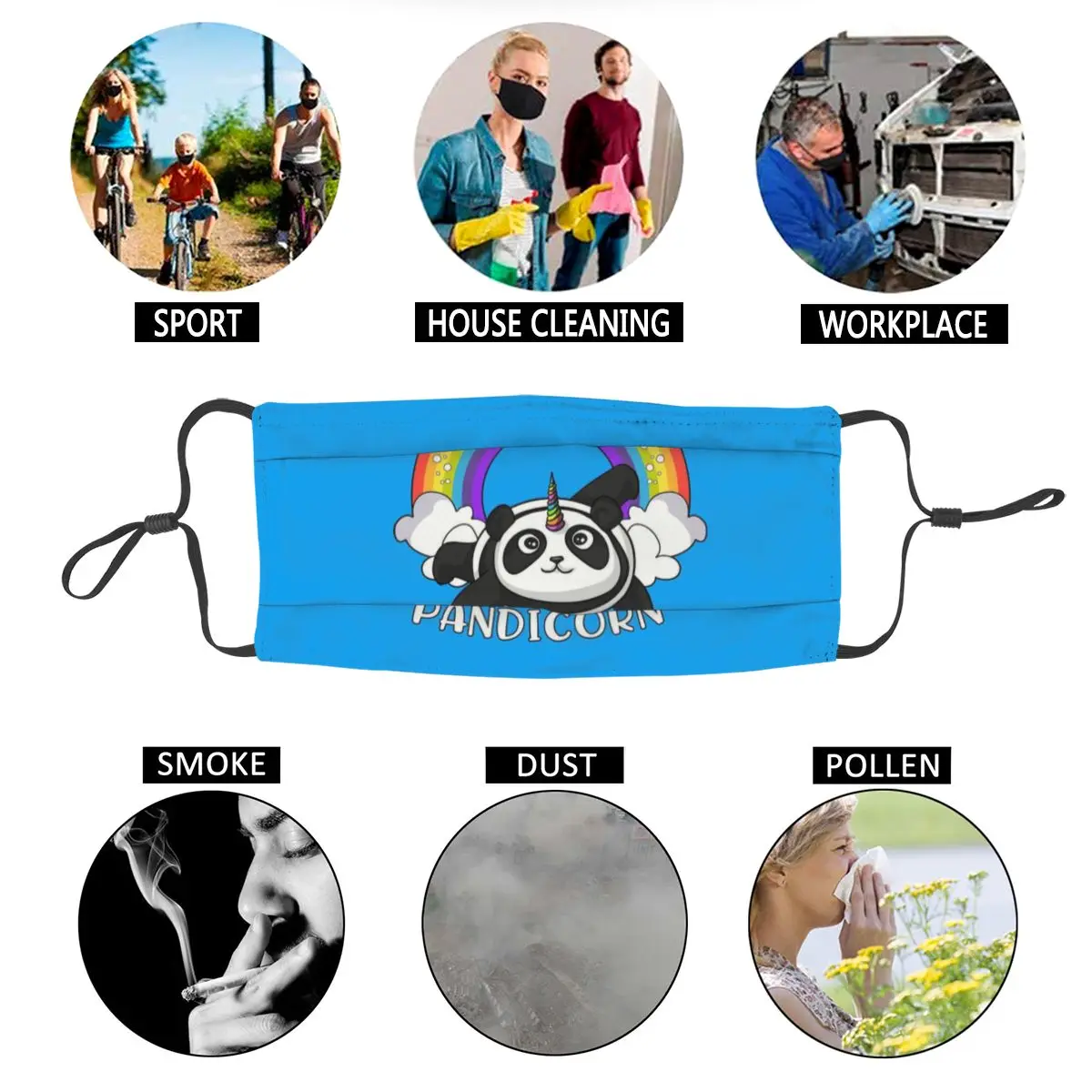 Adult Pandicorn Panda Bear Unicorn Mask Anti Dust Rainbow Protection Respirator Reusable Mouth-Muffle 
Adult Pandicorn Panda Bear Unicorn Mask Anti Dust Rainbow Protection Respirator Reusable Mouth-Muffle