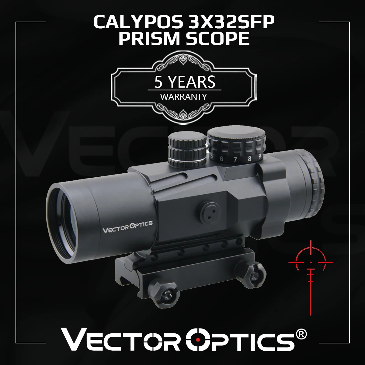 Оптический прицел Vector Optics Calypos 3x32 призматической винтовки IPX6 водонепроницаемый