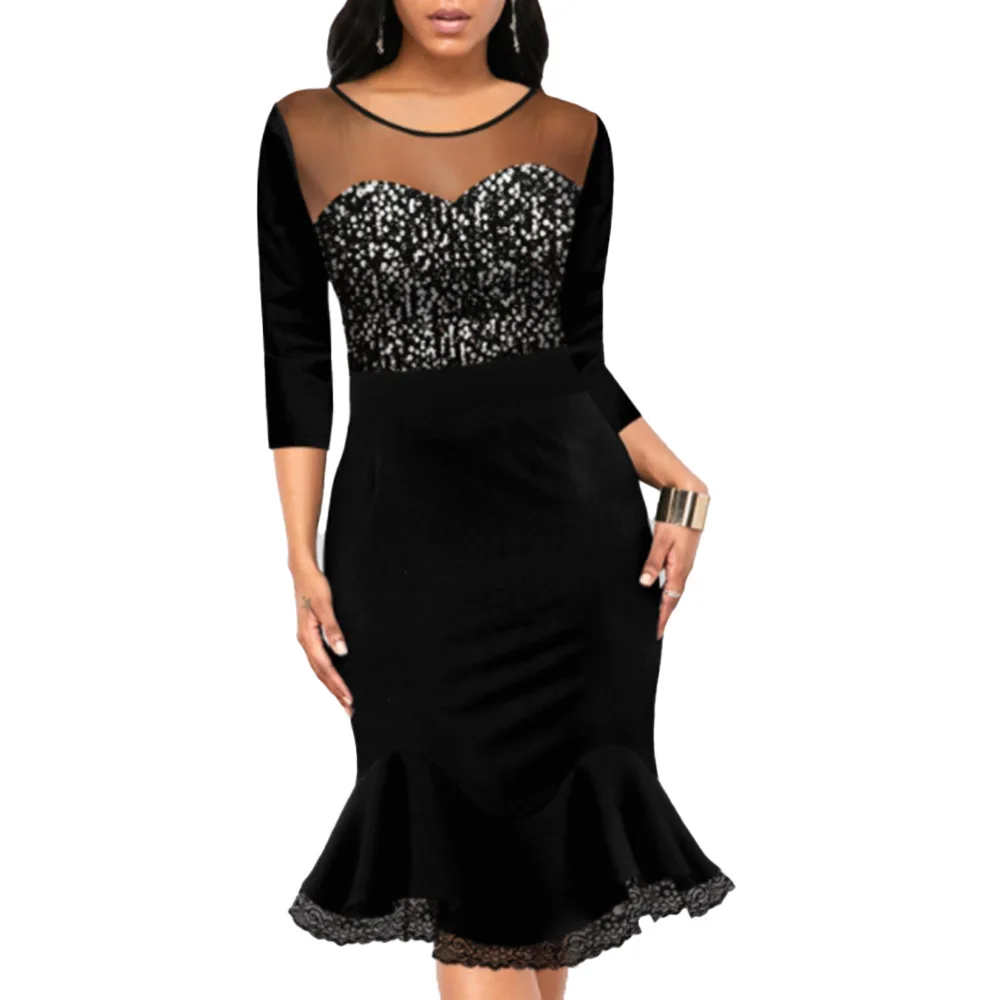 Office Lady Women's Dress Spring Summer Fashion Temperament Elegant Mermaid Net Yarn Perspective Sequins Round Neck Long Sleeve
Office Lady Women's Dress Spring Summer Fashion Temperament Elegant Mermaid Net Yarn Perspective Sequins Round Neck Long Sleeve