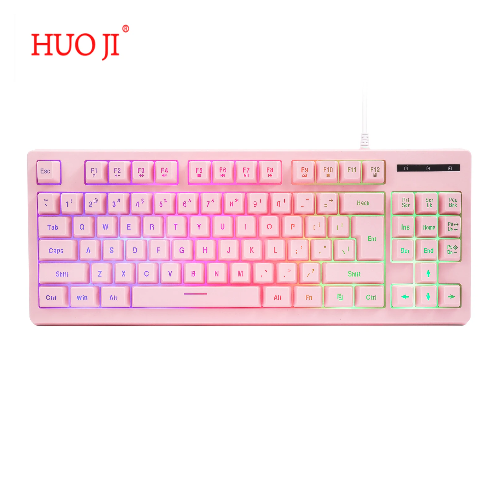 HUO JI CQ87 Pink Keyboard USB With Rainbow LED Backlit Floating Buttons Ergonomic Silent Control Feel For Xbox PS Series
HUO JI CQ87 Pink Keyboard USB With Rainbow LED Backlit Floating Buttons Ergonomic Silent Control Feel For Xbox PS Series
