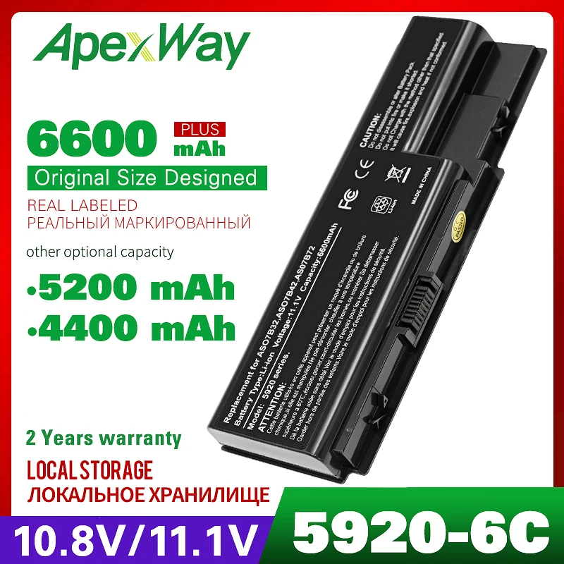 ApexWay 11.1v Laptop Battery For Acer Aspire 5300 5310 5315 5320 5330 5520 5520G 5530 5535 5710 5710G 5710Z 5715 5715Z 5720 5730
ApexWay 11.1v Laptop Battery For Acer Aspire 5300 5310 5315 5320 5330 5520 5520G 5530 5535 5710 5710G 5710Z 5715 5715Z 5720 5730