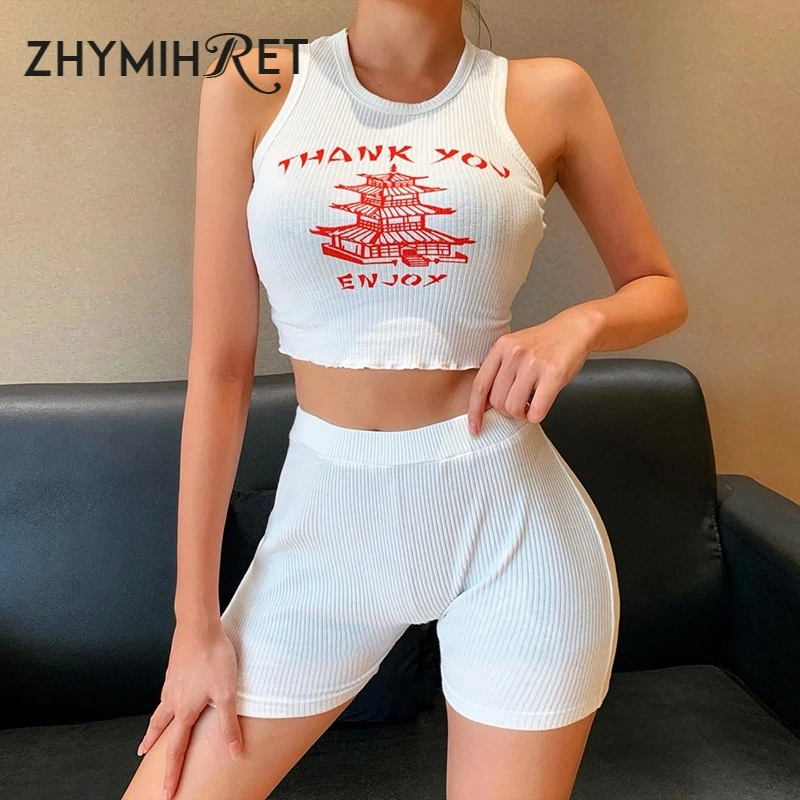 ZHYMIHRET THANK YOU ENJOY Structure Pint Ribbed Tank Top And Short Two Piece Set Sexy Skinny T Shirt And Shorts Sets 2021 Summer
ZHYMIHRET THANK YOU ENJOY Structure Pint Ribbed Tank Top And Short Two Piece Set Sexy Skinny T Shirt And Shorts Sets 2021 Summer