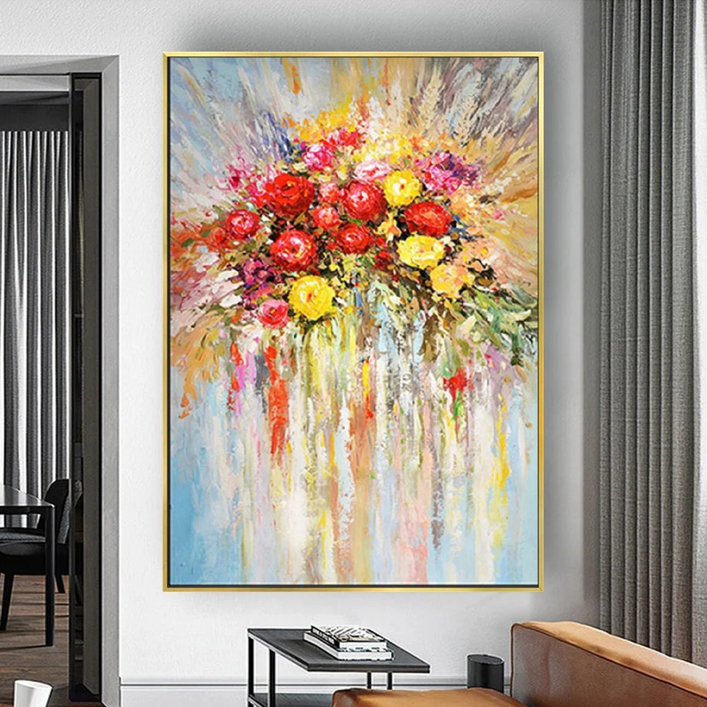 100%Hand Painted Modern Minimalist Potted Flower Red Yellow Orange Flower Canvas Painting Wall Art Picture for Living Room Decor
100%Hand Painted Modern Minimalist Potted Flower Red Yellow Orange Flower Canvas Painting Wall Art Picture for Living Room Decor