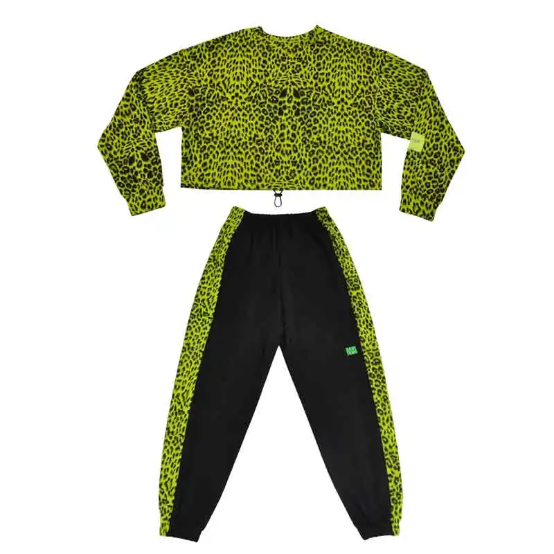 Children'S Hip Hop Trend Suit Female Street Dance Outfit Green Leopard Pattern Top Trousers Girls Jazz Dance Costumes DN5969
Children'S Hip Hop Trend Suit Female Street Dance Outfit Green Leopard Pattern Top Trousers Girls Jazz Dance Costumes DN5969