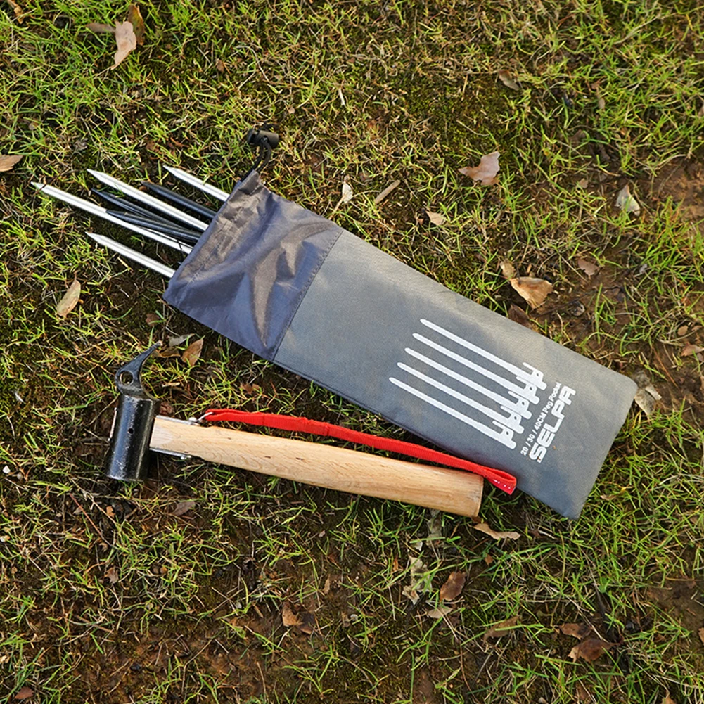 Portable Tent Pegs Bag Hammer Wind Rope Buckles Tent Nail Stake Storage Pouch Pocket for Outdoor Camping Climbing Equipment
Portable Tent Pegs Bag Hammer Wind Rope Buckles Tent Nail Stake Storage Pouch Pocket for Outdoor Camping Climbing Equipment