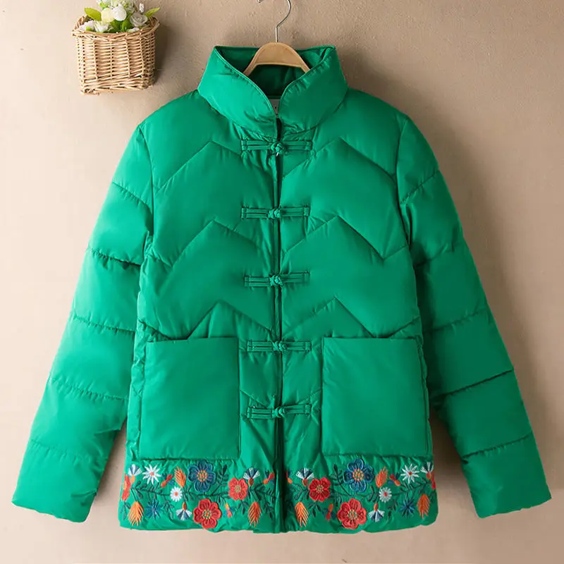 Embroidered Down Cotton Coat Short Retro Female Overcoat Top 2021Winter New Style Cotton-Padded Jacket Women Ethnic Wind Outwear
Embroidered Down Cotton Coat Short Retro Female Overcoat Top 2021Winter New Style Cotton-Padded Jacket Women Ethnic Wind Outwear