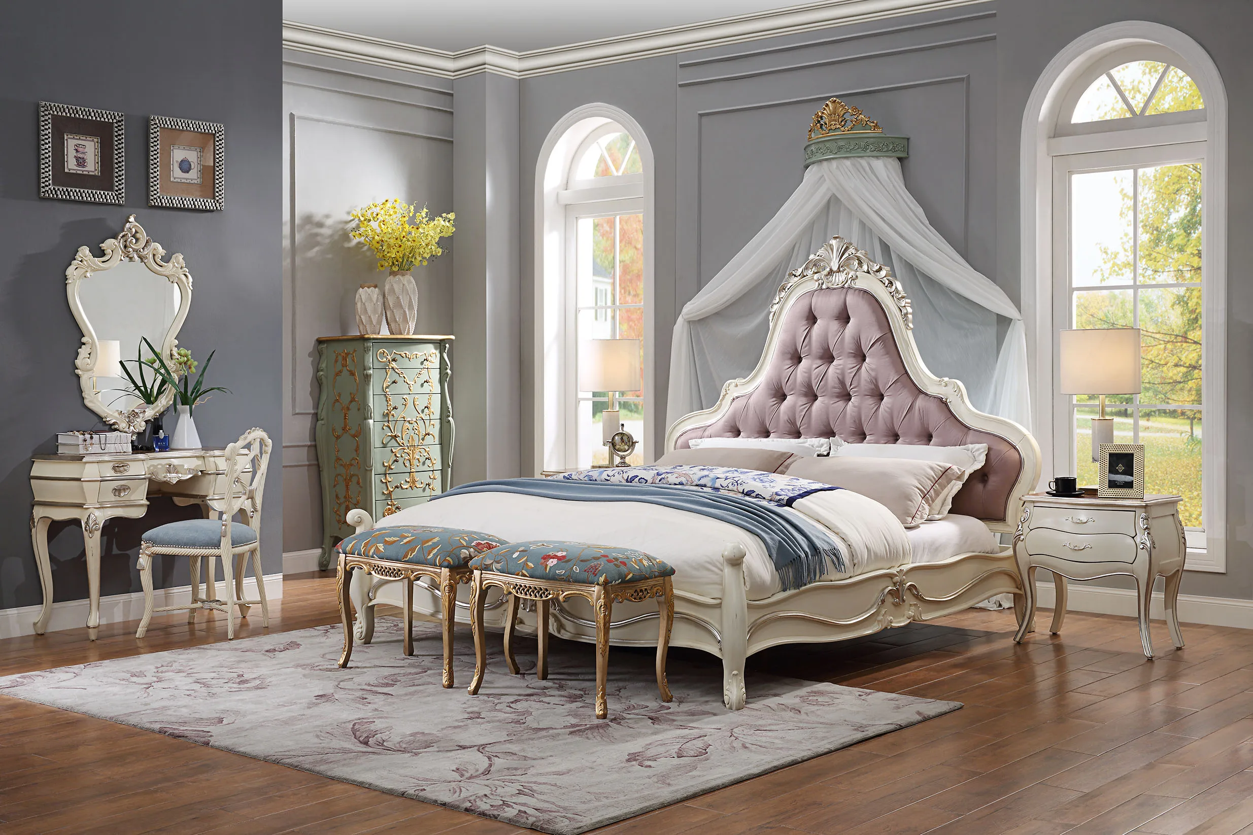 Factory Price Antique Appearance Bedroom Sets Solid Wood bedroom furniture Wardrobes Luxury Beds GGC59
Factory Price Antique Appearance Bedroom Sets Solid Wood bedroom furniture Wardrobes Luxury Beds GGC59