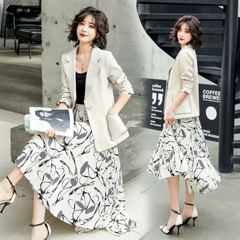 2021 Spring New Formal Women Business Suits With Blazers And A-line Skirt Elegant Fashion Dress Office Lady Women Two Piece Sets
2021 Spring New Formal Women Business Suits With Blazers And A-line Skirt Elegant Fashion Dress Office Lady Women Two Piece Sets