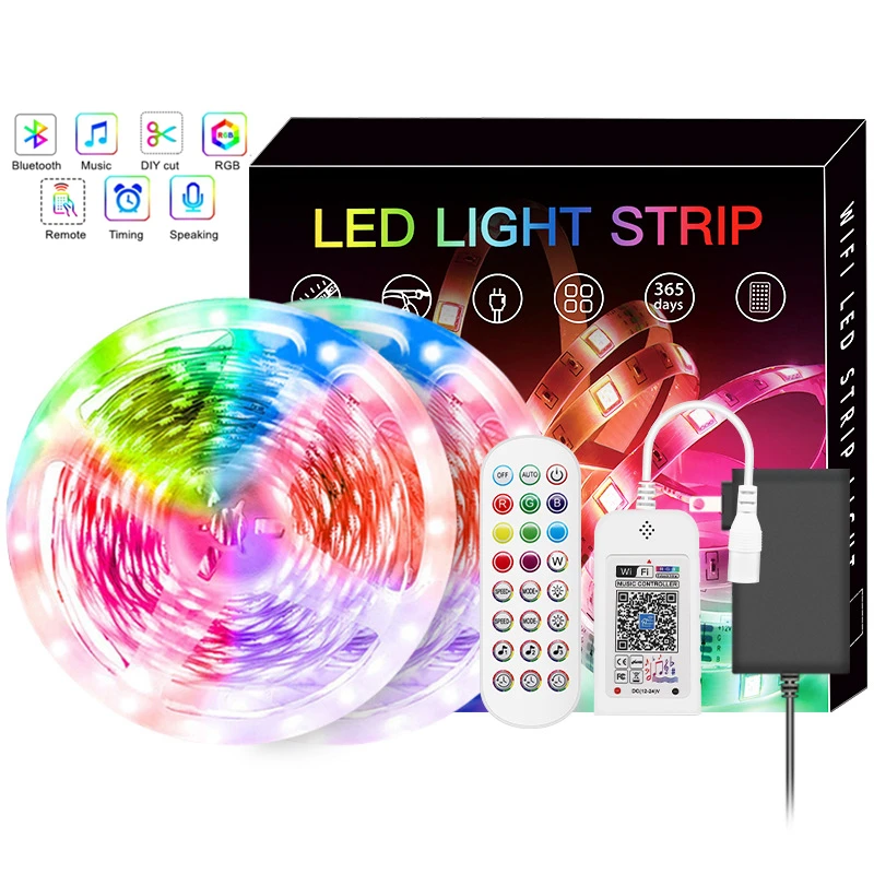 Music Bluetooth Smart LED Strip Light 40M RGB 5050 Flexible Ribbon Waterproof LED Light 10M Tape Diode DC 12V Remote Controller
Music Bluetooth Smart LED Strip Light 40M RGB 5050 Flexible Ribbon Waterproof LED Light 10M Tape Diode DC 12V Remote Controller