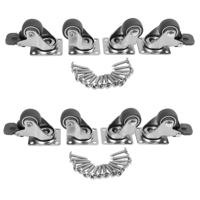 Hot XD-8 Pack 1 inch Low Profile Casters Wheels Soft Rubber Swivel Caster (4 with Brakes & 4 Without)
Hot XD-8 Pack 1 inch Low Profile Casters Wheels Soft Rubber Swivel Caster (4 with Brakes & 4 Without)