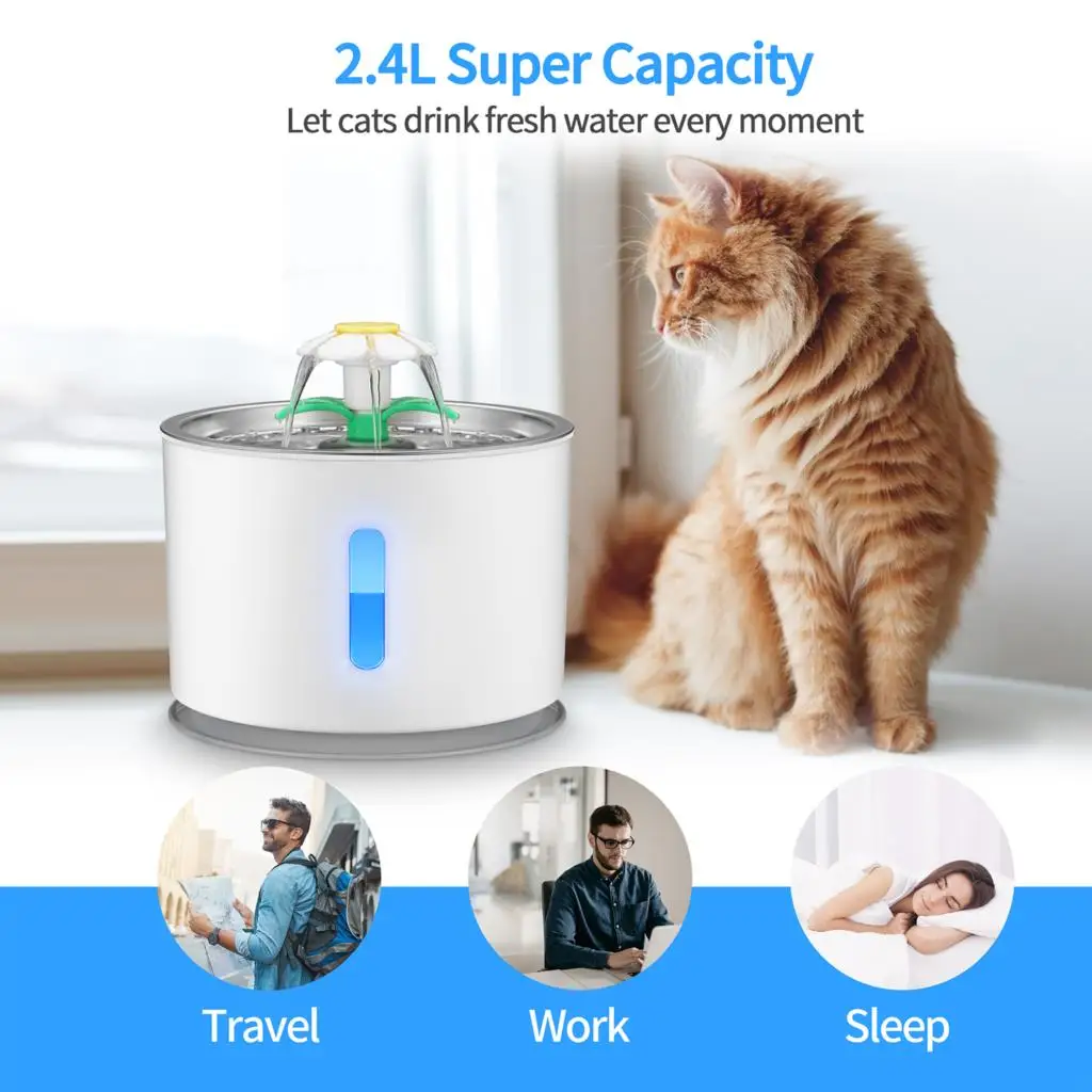2.4LGrey Pet Fountain Automatic Cat & Dog Water Dispenser with Smart Pump
2.4LGrey Pet Fountain Automatic Cat & Dog Water Dispenser with Smart Pump