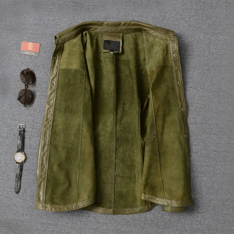 Luxury Army Green Sheepskin Shirt Men New Lapel Long Sleeve Slim Office Formal Shirt Oversize High Quality Casual Blouse
Luxury Army Green Sheepskin Shirt Men New Lapel Long Sleeve Slim Office Formal Shirt Oversize High Quality Casual Blouse