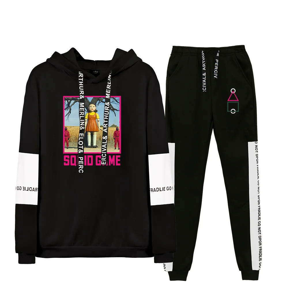 Squid Game Hoodies Sweatshirts and Pants Unisex Two Piece Sets Women/Men Casual Autumn Boys Girls Black Hooded+Sweatpants Suits
Squid Game Hoodies Sweatshirts and Pants Unisex Two Piece Sets Women/Men Casual Autumn Boys Girls Black Hooded+Sweatpants Suits