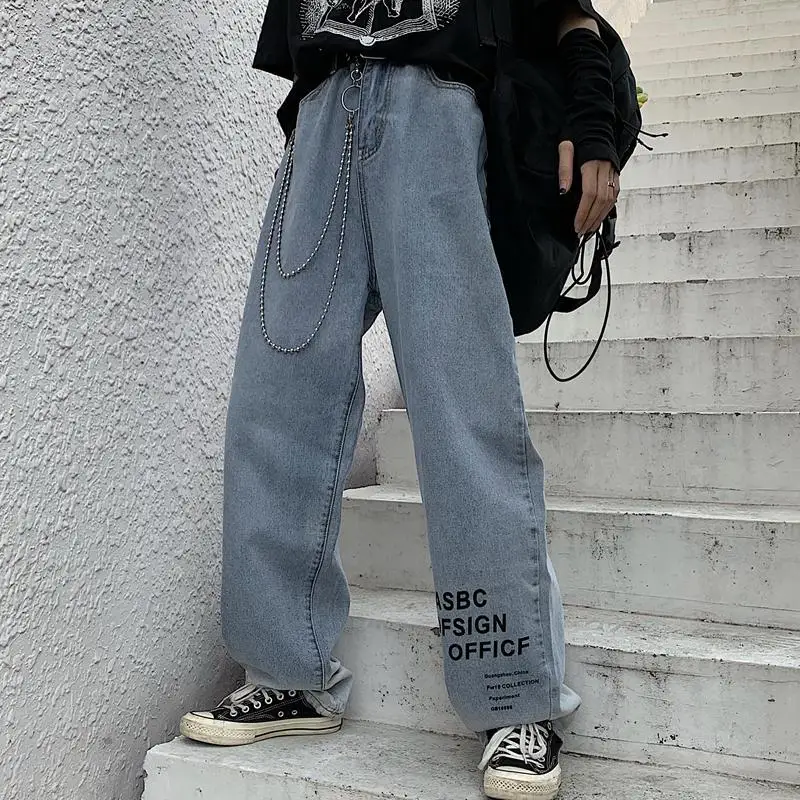 Korean ins Harajuku Street retro letter print wide leg loose straight pants jeans boys and girls fashion
Korean ins Harajuku Street retro letter print wide leg loose straight pants jeans boys and girls fashion