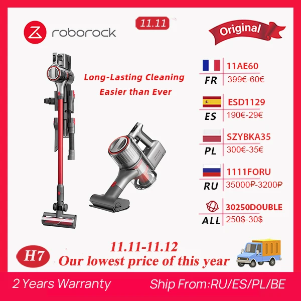 Портативный ручной мощный вакуумный пылесос Roborock H7, мощность всасывания 3610 Вт, OLED-дисплей, аккумулятор мАч, 
Портативный ручной мощный вакуумный пылесос Roborock H7, мощность всасывания 3610 Вт, OLED-дисплей, аккумулятор мАч,