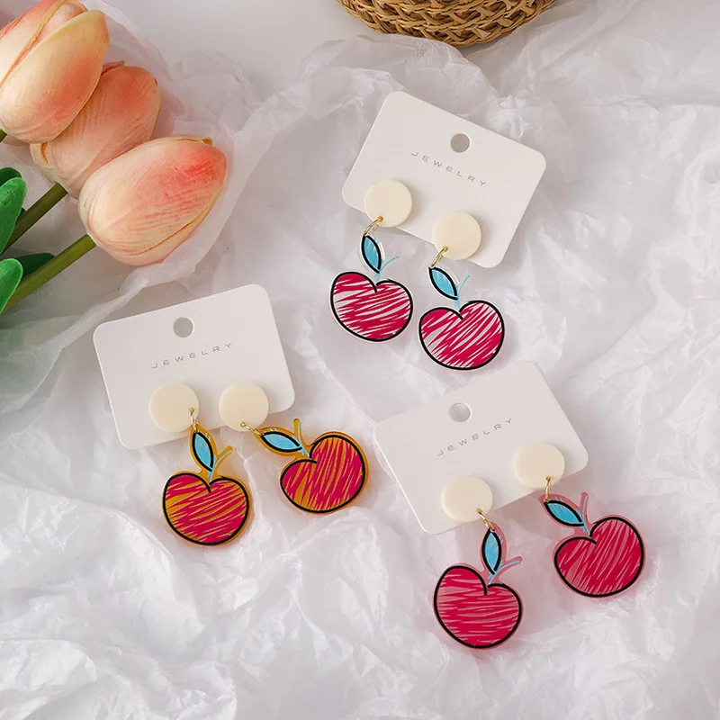 Origin Summer Cute Funny Graffiti Apple Dangle Earring for Women Statement Red Arcylic Circle Fruit Earrings Jewelry Pendientes
Origin Summer Cute Funny Graffiti Apple Dangle Earring for Women Statement Red Arcylic Circle Fruit Earrings Jewelry Pendientes