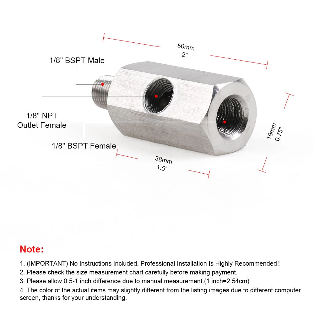 1pc Turbo Adapter Fitting Line Sensor Supply 1/8inch Accessories Feed Stainless steel
1pc Turbo Adapter Fitting Line Sensor Supply 1/8inch Accessories Feed Stainless steel