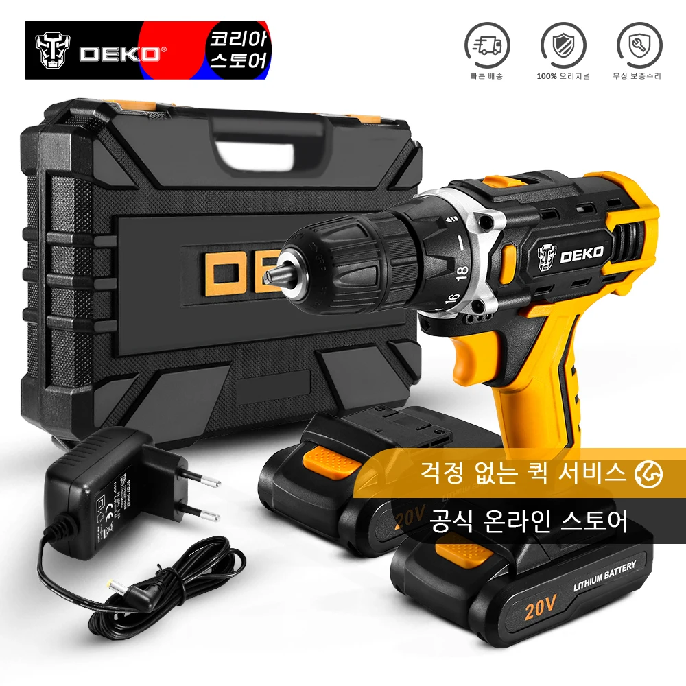 DEKO Sharker 20V 20 DEDC DC 10 мм 척 2mm 2 18 + 1 desharshar20|Электрические дрели| |