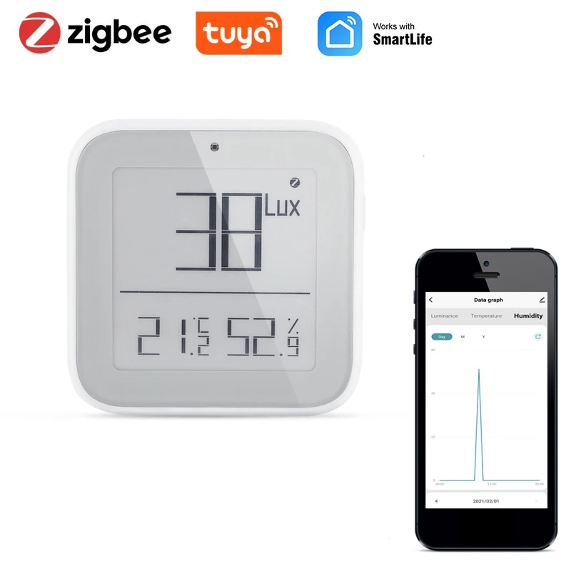 Tuya Zigbee Smart Brightness Thermometer Real-time Light Sensitive Temperature And Humidity Detector Smart Life App Need Gateway
Tuya Zigbee Smart Brightness Thermometer Real-time Light Sensitive Temperature And Humidity Detector Smart Life App Need Gateway