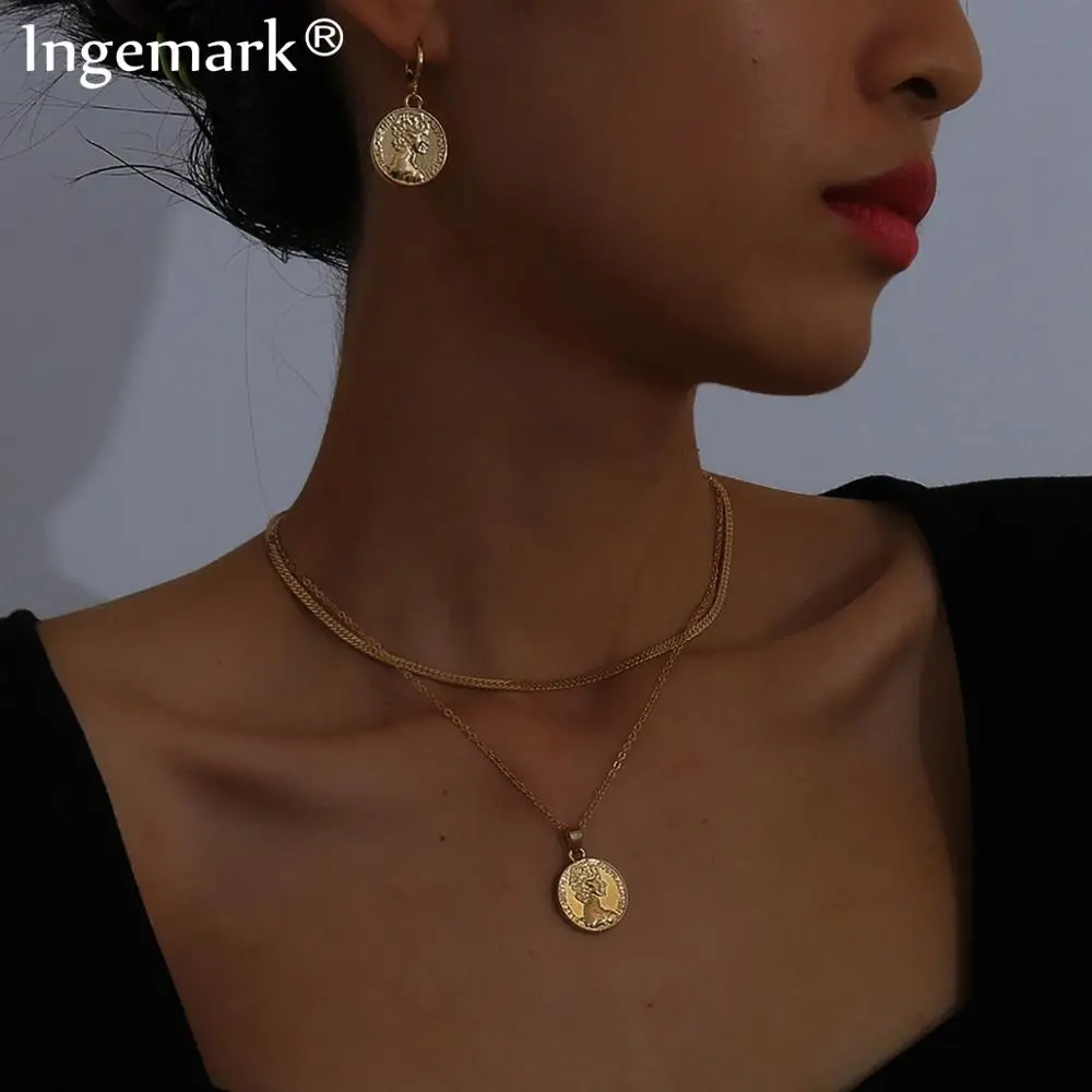 Gothic Punk Love Angel Pendant Necklace Earring Set for Women Kpop Carved Coin Drop Earring Engagement Gift Couple Jewelry Sets
Gothic Punk Love Angel Pendant Necklace Earring Set for Women Kpop Carved Coin Drop Earring Engagement Gift Couple Jewelry Sets