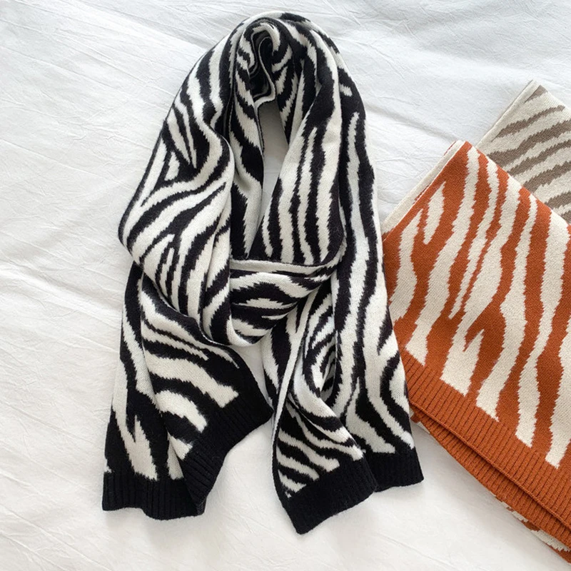 Winter Women Zebra Striped Pattern Wool Scarf Knitted Neckerchief Imitation Pashmina Blanket Scarves Shawl Female Decor Foulard
Winter Women Zebra Striped Pattern Wool Scarf Knitted Neckerchief Imitation Pashmina Blanket Scarves Shawl Female Decor Foulard