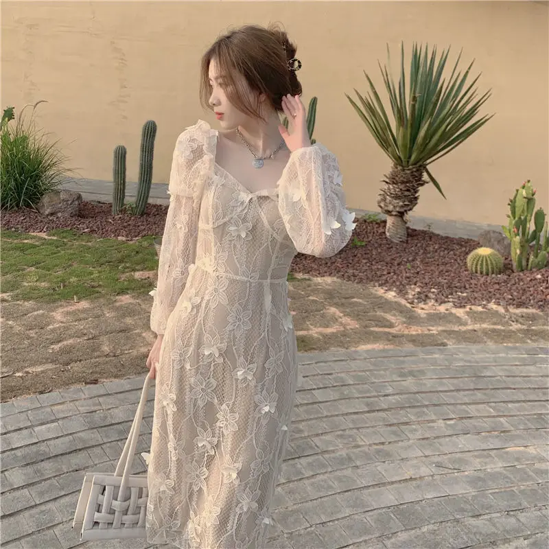 Vintage Lace Spring Summer dresses for women 2021 Long A-Line French Style Waist Bow Dress Women Vestidos
Vintage Lace Spring Summer dresses for women 2021 Long A-Line French Style Waist Bow Dress Women Vestidos