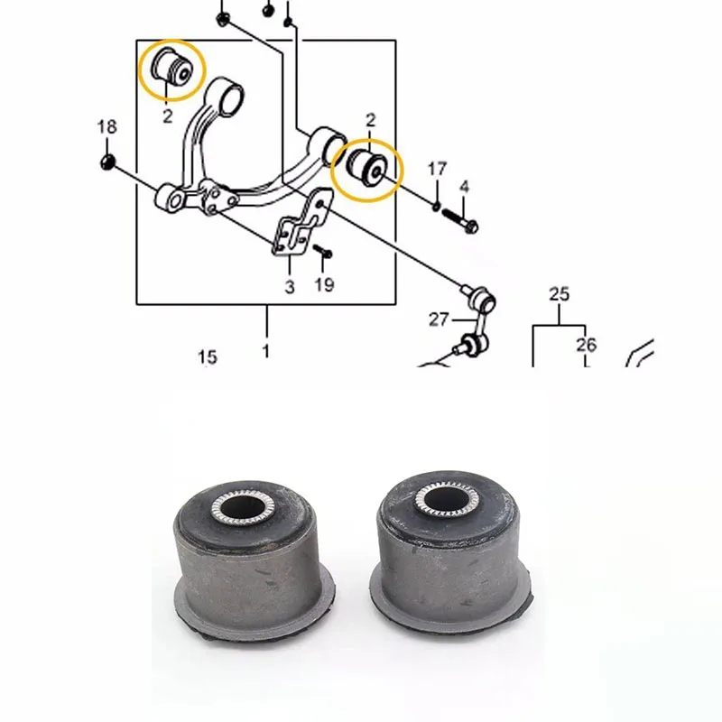 Втулка передней верхней руки для Ssangyong Rexton Kyron Stavic Acyton Oem части X 2P OEM 4441209000|Наборы и