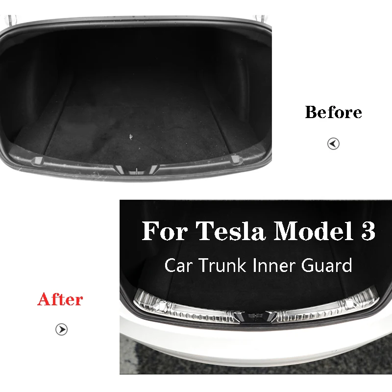 for Tesla Model 3 2017-2022 Stainless steel Rear Bumper Guard Plate Cover Trim Car Inner trunk inner guard
for Tesla Model 3 2017-2022 Stainless steel Rear Bumper Guard Plate Cover Trim Car Inner trunk inner guard