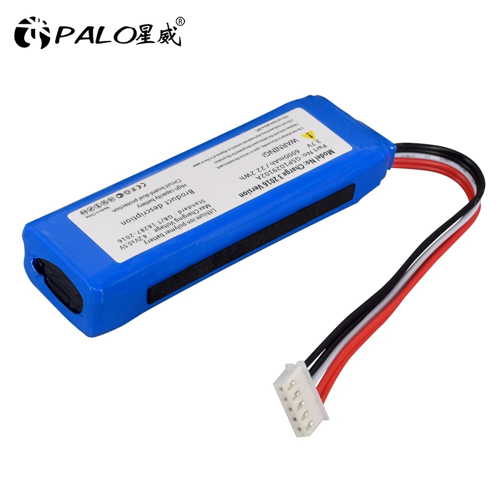 PALO 3.7V 6000mAh Battery GSP1029102A for JBL Charge 3
PALO 3.7V 6000mAh Battery GSP1029102A for JBL Charge 3