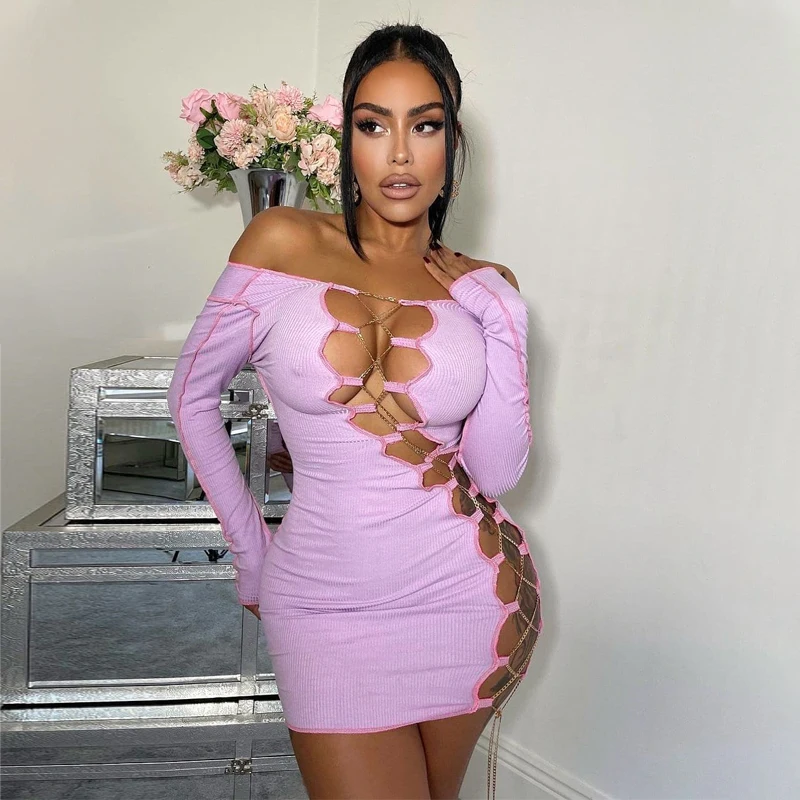 Women Sexy Autumn Long Sleeve Hollow Out Party Club Bodycon Purple Mini Dress 2021 Fall Wholesale Clothes Streetwear
Women Sexy Autumn Long Sleeve Hollow Out Party Club Bodycon Purple Mini Dress 2021 Fall Wholesale Clothes Streetwear