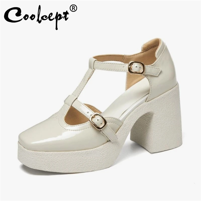 Coolcept Real Leather Women Sandals Buckle Strap Fashion Platform High Heels Summer Shoes Woman Office Lady Footwear Size 34-39
Coolcept Real Leather Women Sandals Buckle Strap Fashion Platform High Heels Summer Shoes Woman Office Lady Footwear Size 34-39