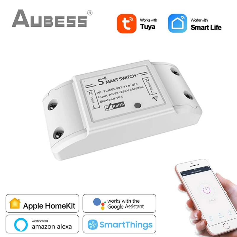 HomeKit Tuya WiFi Smart Switch Smart Home 10A Universal Breaker Moudle Timer Works With Smart Life App Via Alexa Google Home
HomeKit Tuya WiFi Smart Switch Smart Home 10A Universal Breaker Moudle Timer Works With Smart Life App Via Alexa Google Home