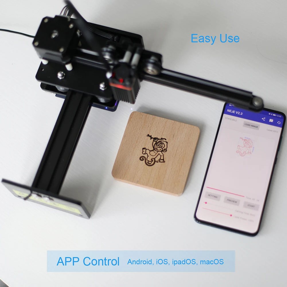 Master 2 Mini Desktop CNC Laser Engraver Printer Laser Engraving Machine DIY Laser Logo Mark Printer Working Area 110*120mm 
Master 2 Mini Desktop CNC Laser Engraver Printer Laser Engraving Machine DIY Laser Logo Mark Printer Working Area 110*120mm