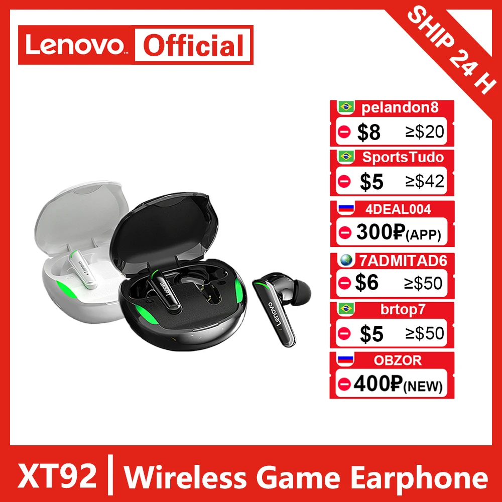 Оригинальные беспроводные наушники Lenovo XT92, TWS Игровые наушники Bluetooth 5,1, игровая Спортивная гарнитура с низкой задержкой и микрофоном, 3D стер...
Оригинальные беспроводные наушники Lenovo XT92, TWS Игровые наушники Bluetooth 5,1, игровая Спортивная гарнитура с низкой задержкой и микрофоном, 3D стер...