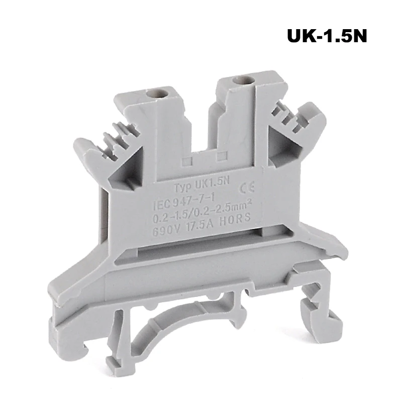 Terminal Block UK1.5N Din Rail Screw Type Bornier Electric Wire Cable Connector Pure Copper Morsettiera 17.5A 1.5mm2 16AWG 5Pcs
Terminal Block UK1.5N Din Rail Screw Type Bornier Electric Wire Cable Connector Pure Copper Morsettiera 17.5A 1.5mm2 16AWG 5Pcs