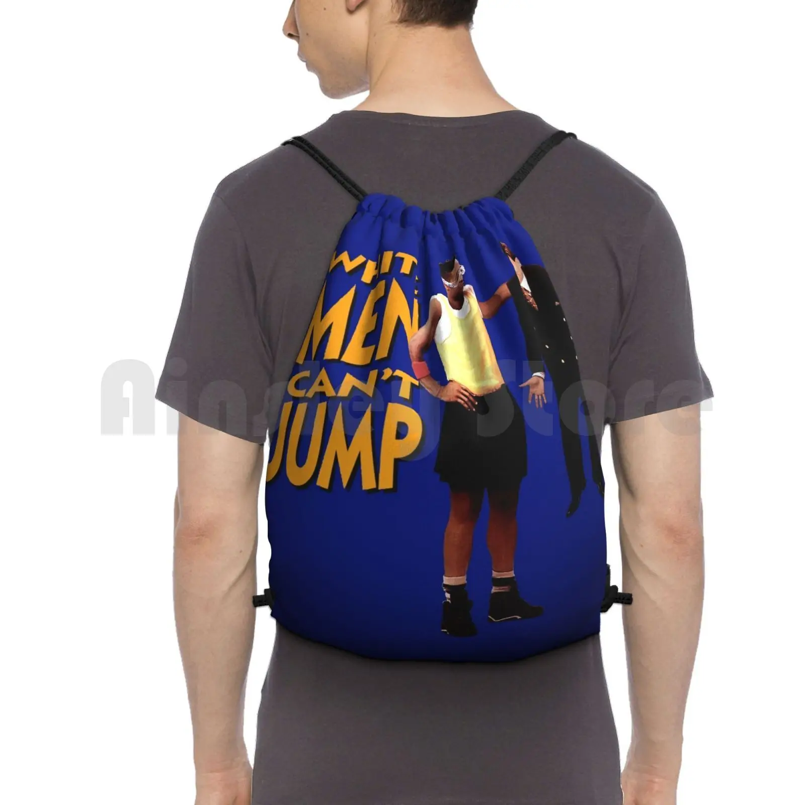 

White Men Can'T Jump Pesci Parody Backpack Drawstring Bags Gym Bag Waterproof Movies 90S Movies 90S Nineties Basketball