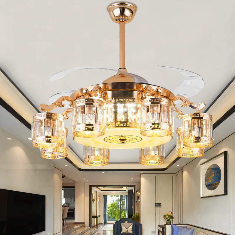Хрустальный Невидимый потолочный светильник, лампа 42 дюйма для гостиной, столовой, роскошный вентилятор с дистанционным управлением 
Хрустальный Невидимый потолочный светильник, лампа 42 дюйма для гостиной, столовой, роскошный вентилятор с дистанционным управлением