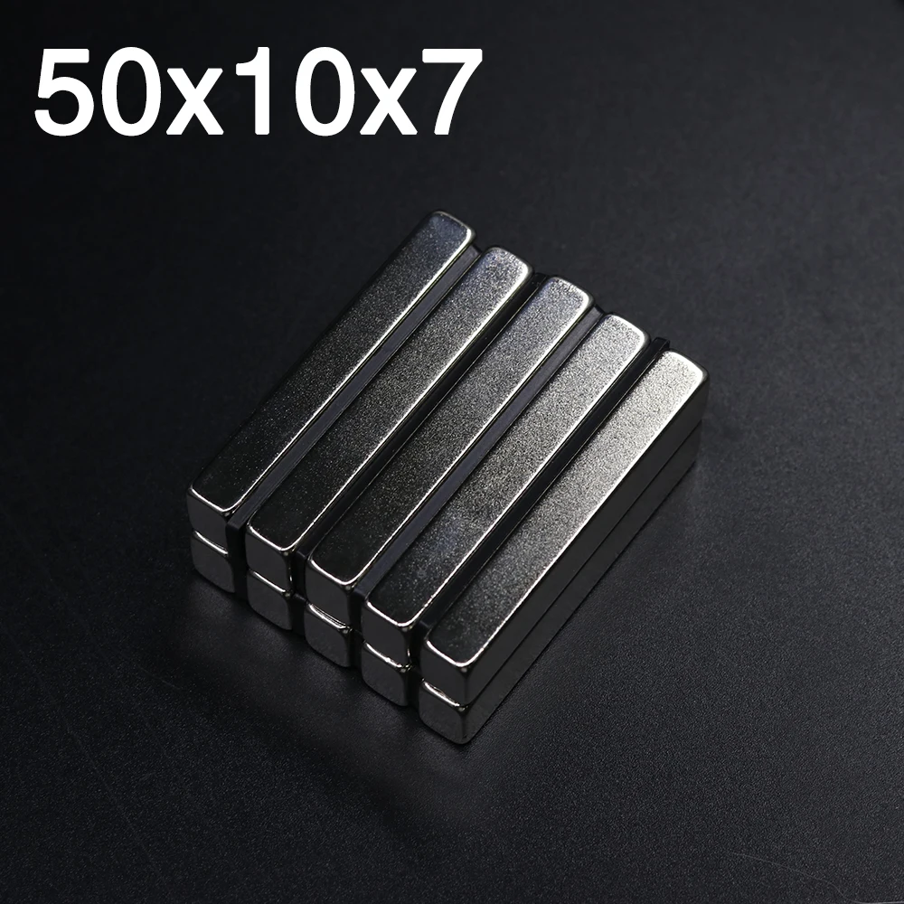 1/2/5/10 шт 50x10x7 неодимовый магнит 50 мм x 10 7 N35 NdFeB блок супер мощный сильный постоянный