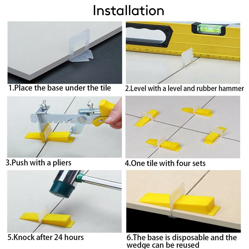 Tile Leveling System Ceramic Tile and Stone Installation Leveling Spacer Clips and Reusable Wedges 1/8 Inch
Tile Leveling System Ceramic Tile and Stone Installation Leveling Spacer Clips and Reusable Wedges 1/8 Inch