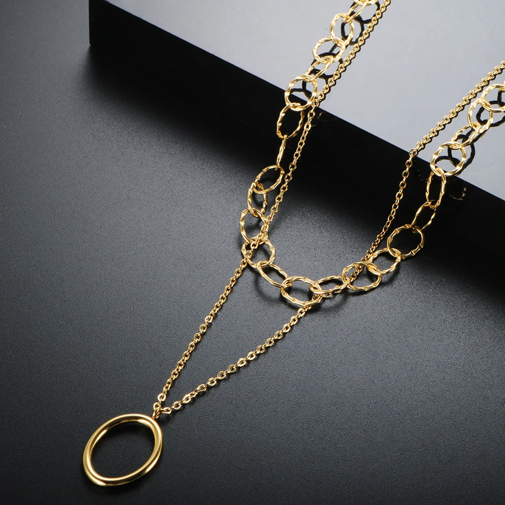 ZMFashion Simple Oval Pendant Muti Layer Necklace For Women Men Stainless Steel Geometric Link Chain Choker Hip Hop Jewelry Gift
ZMFashion Simple Oval Pendant Muti Layer Necklace For Women Men Stainless Steel Geometric Link Chain Choker Hip Hop Jewelry Gift