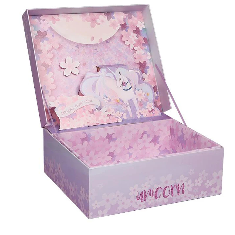 Dreamly 3d подарочная коробка высокого класса розовый цветок вишни магазин Единорог